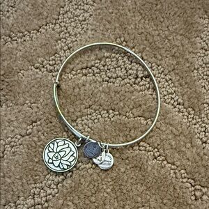 Alex and Ani Silver Floral Charm Bracelet